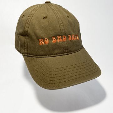 NO BAD DAYS® 6 Panel Twill Cap - Seventies Orange on Brown Dad Hat
